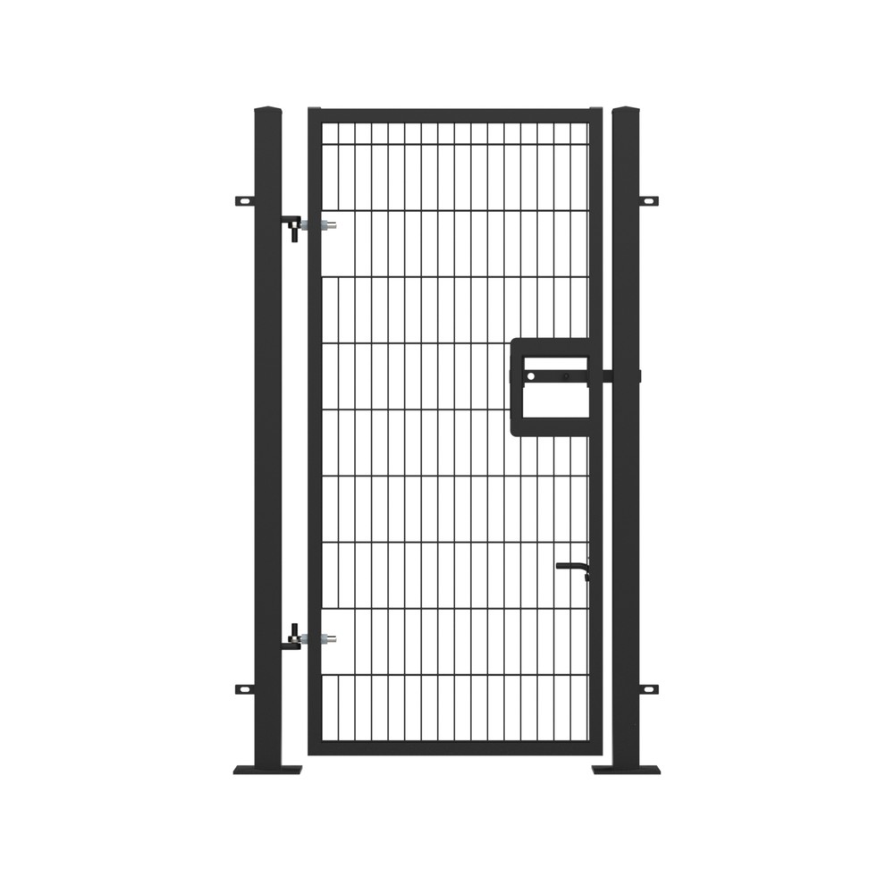 Twin Wire Single Leaf Gate H 2.0 x 1m Black Powder Coated Finish Bolt-Down