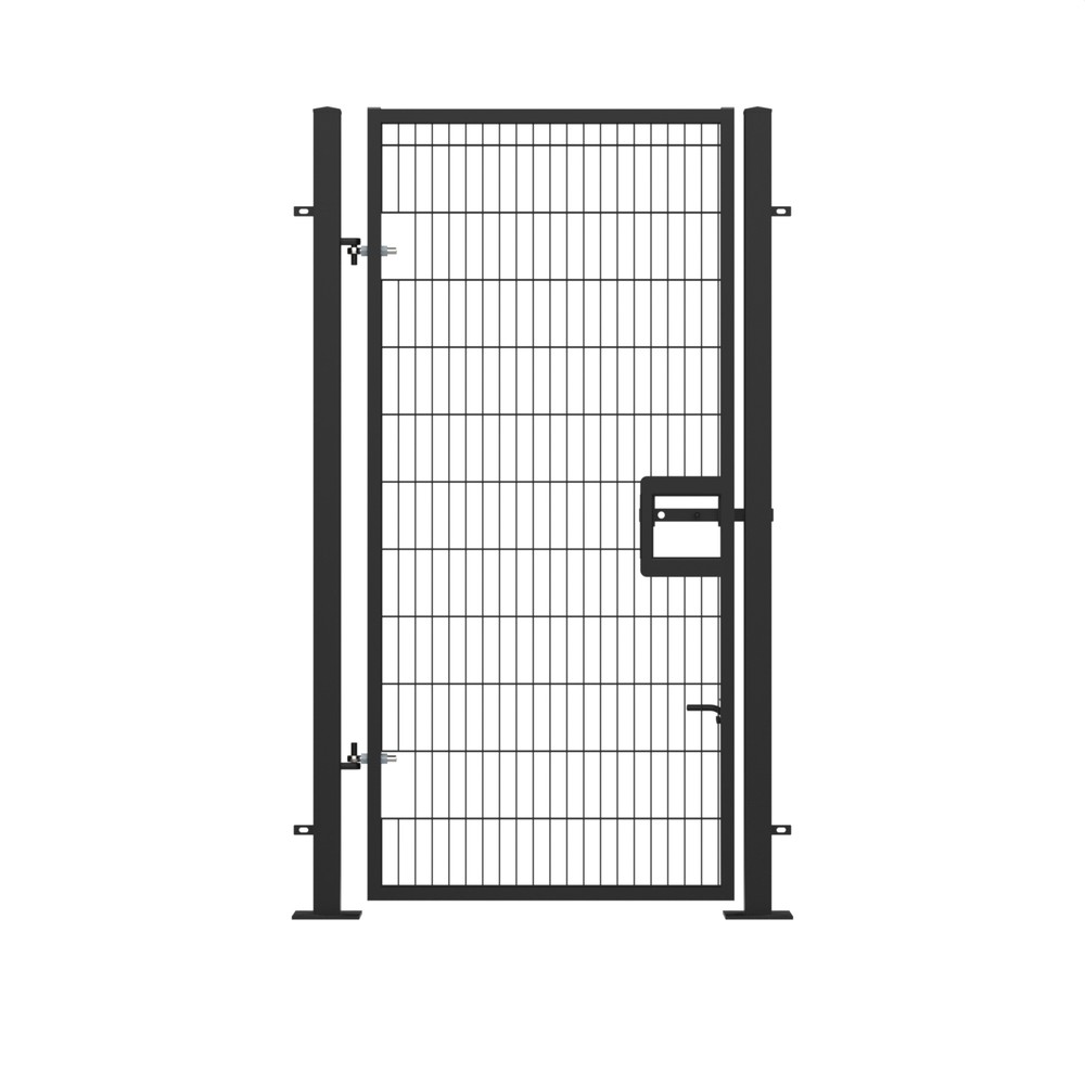 Twin Wire Single Leaf Gate H 2.4 x 1.2m Black Powder Coated Finish Bolt-Down