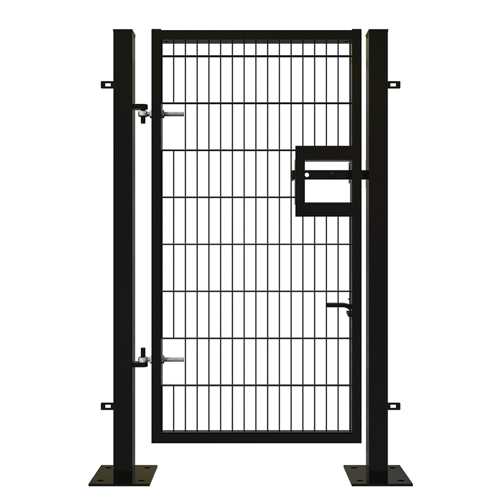 Twin Wire Single Leaf Gate H 2.4 x 1m Black Powder Coated Finish Bolt-Down