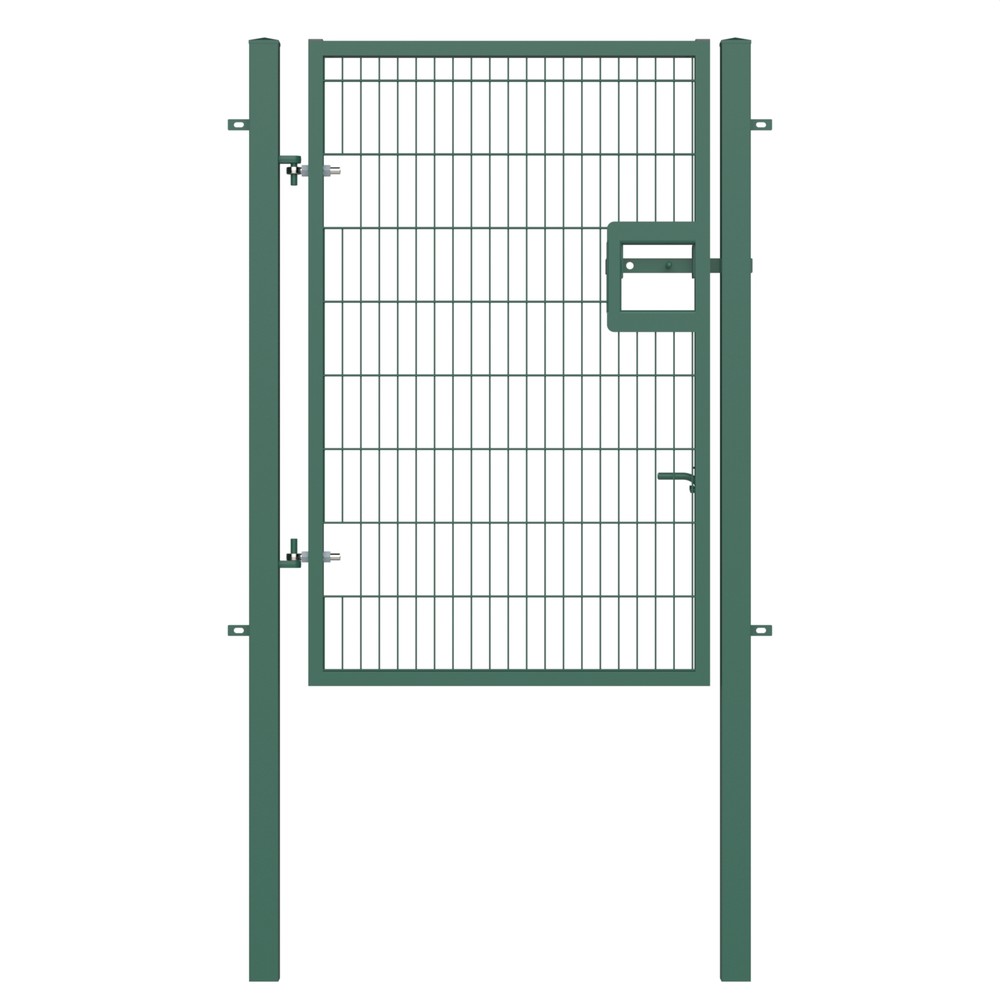 Twin Wire Single Leaf Gate H 1.8 x 1.2m Green Powder Coated Finish Concrete-In