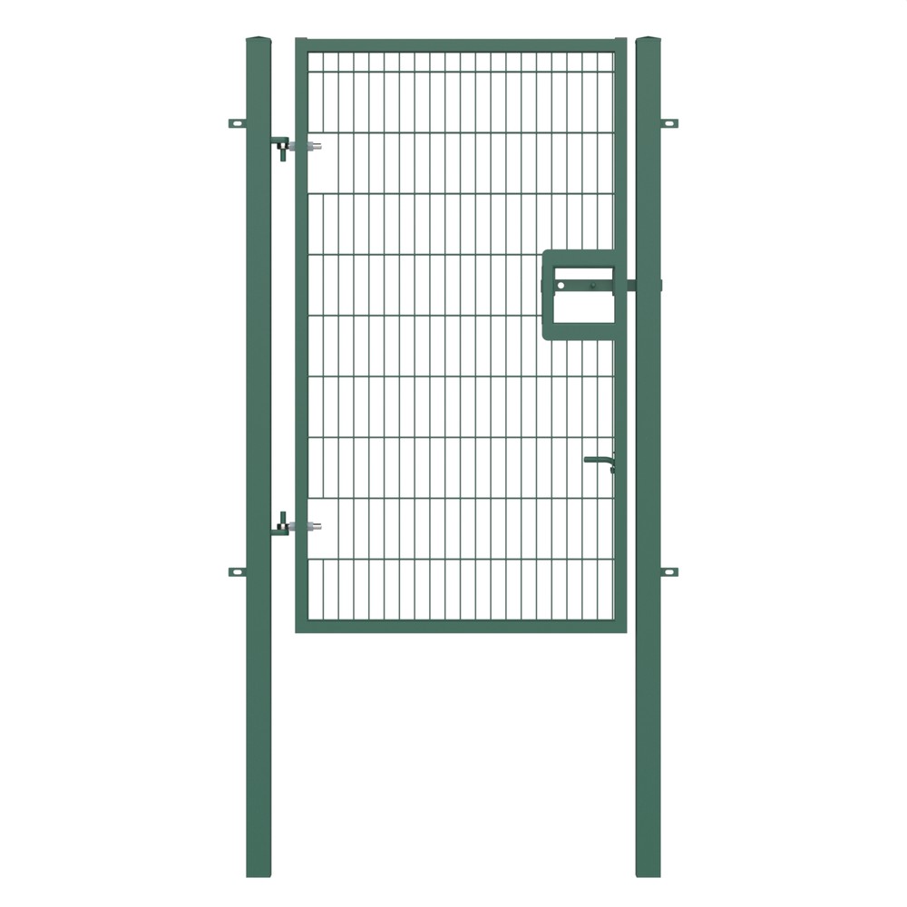Twin Wire Single Leaf Gate H 2.0 x 1.2m Green Powder Coated Finish Concrete-In