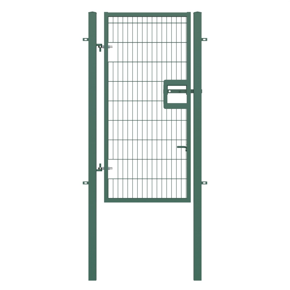 Twin Wire Single Leaf Gate H 2.0 x 1m Green Powder Coated Finish, Concrete-In