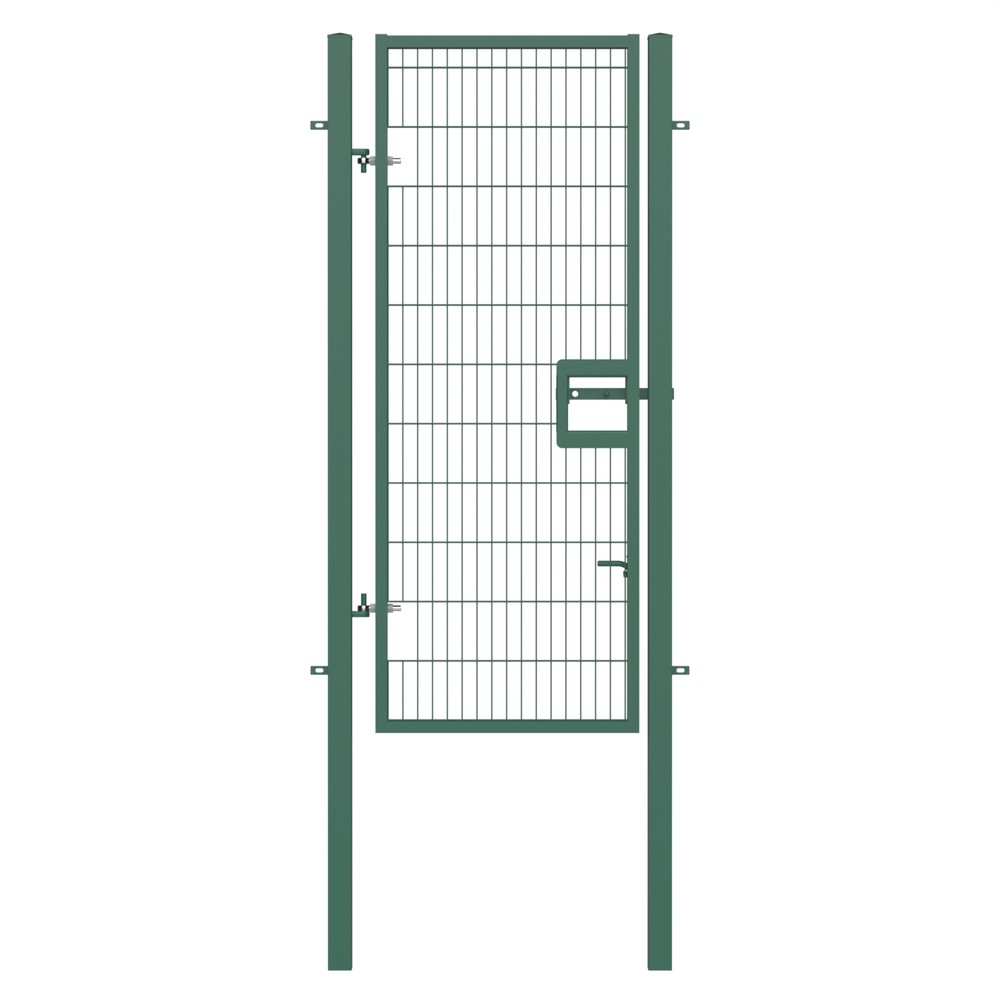 Twin Wire Single Leaf Gate H 2.4 x 1m Green Powder Coated Finish, Concrete-In