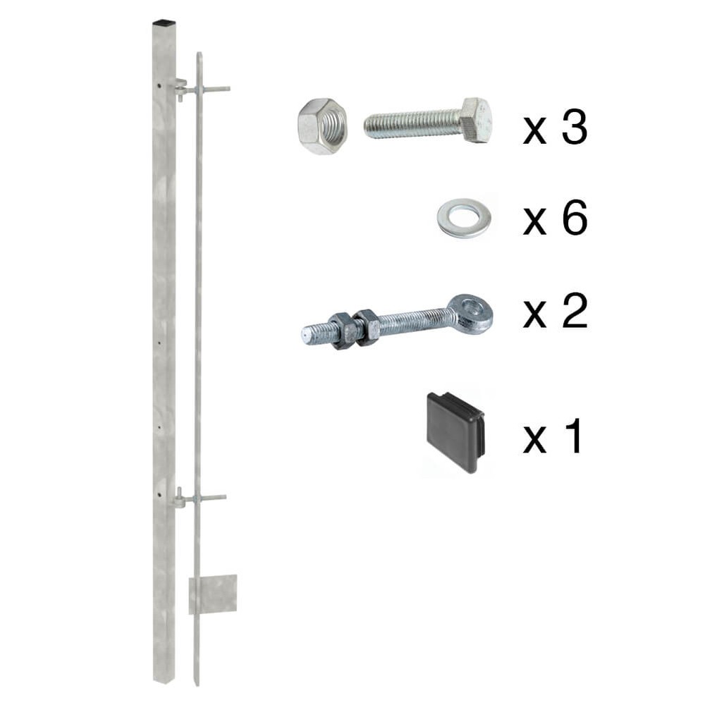 Estate Fencing 1.2m H Corner + End Post 40x40x1.6m O/A - Galvanised with Fixings