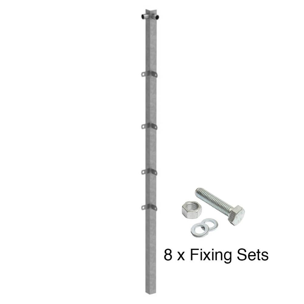 Estate Railing 1.2m high Corner Post Long Bar Component System c/w fixings - F H Brundle