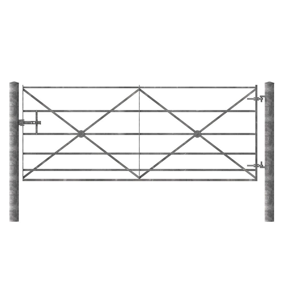 Estate Fencing Driveway Gate C/W Posts Supplied with Latch - Galv.Mild Steel