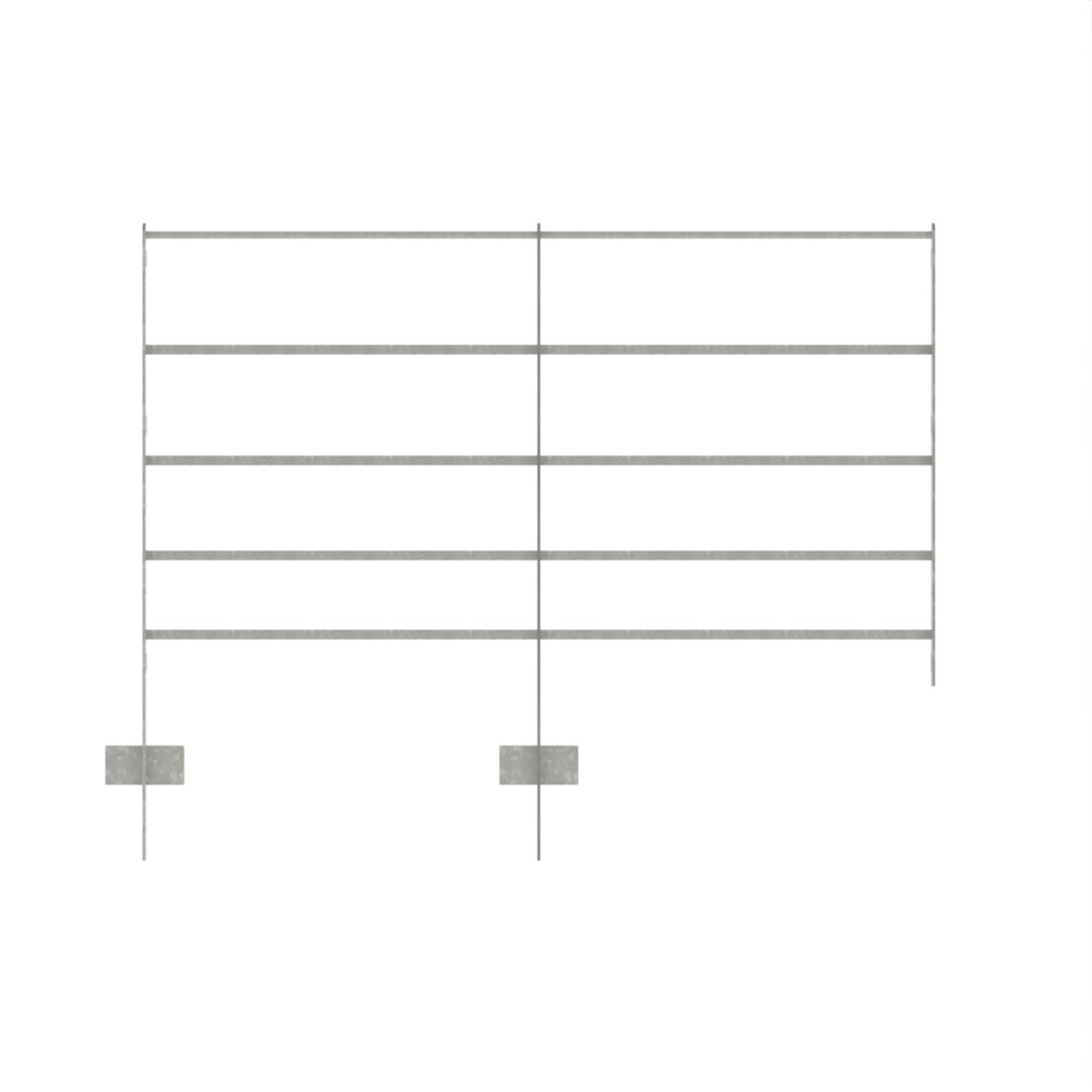 Estate Fencing Panel 1.2m High x 2m Wide Galvanised Mild Steel