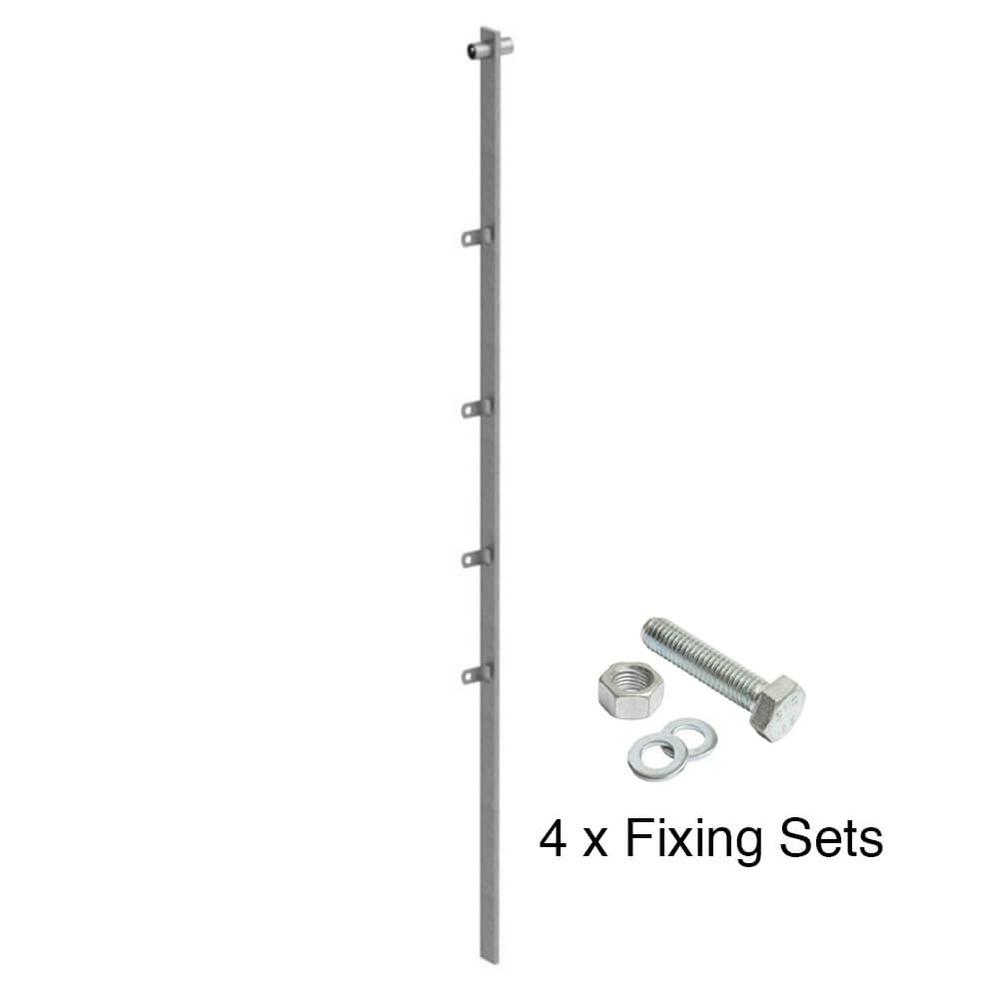 Estate Railing 1.2m high Connecting Post Long Bar Component System c/w fixings - F H Brundle