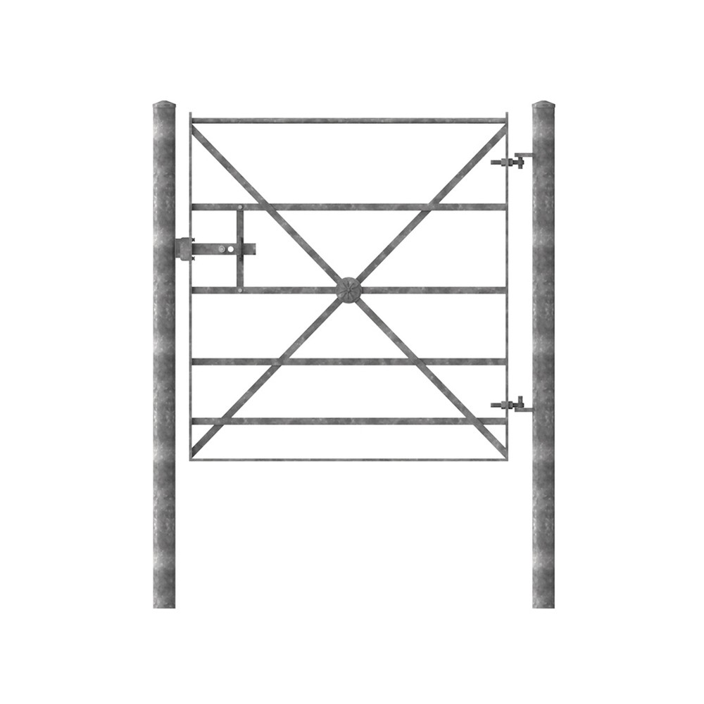 Estate Single Leaf Gate C/W Posts - Supplied with Latch - Galv. Mild Steel