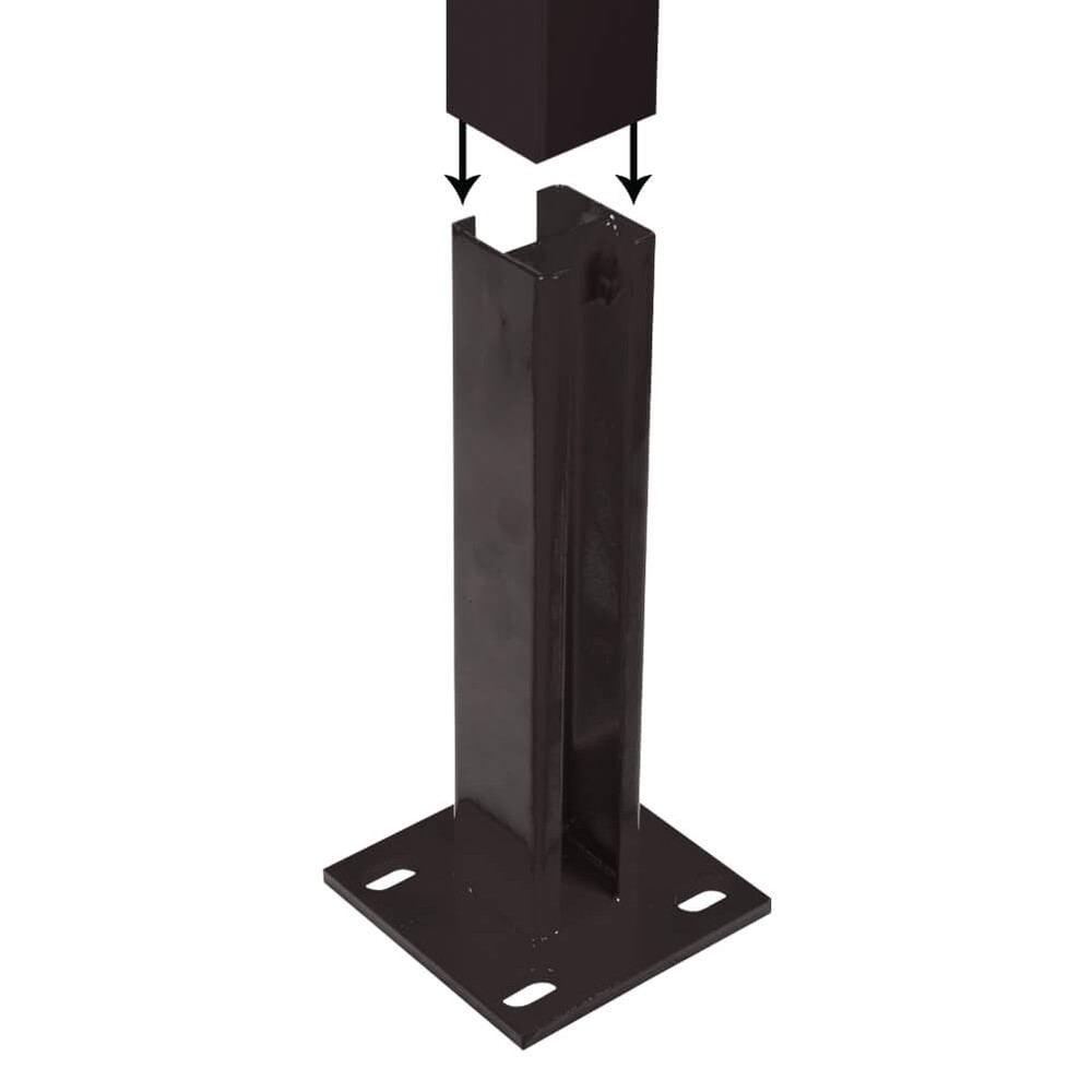 Nylofor/Twilfix Black Baseplate For 60 x 60mm Box Section RAL 9005