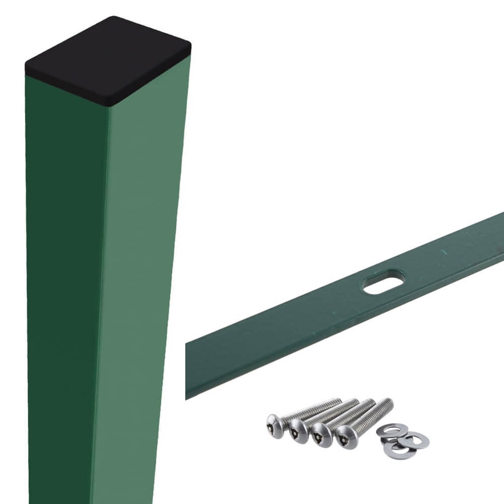 Green Securifor Mid/End Post For 3.0m With Fixings (80 x 60 - 3.8m O/A Length)