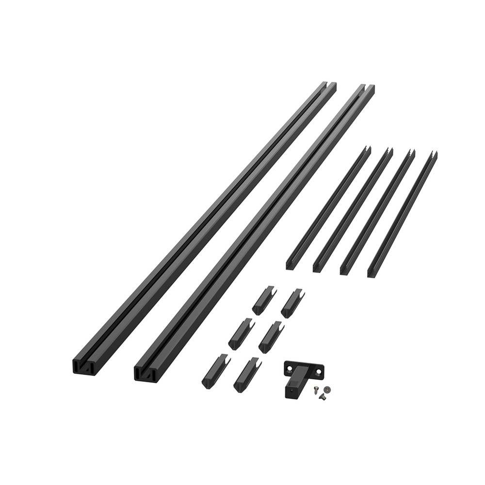 Aluminium Channel Kit - 38 x 25mm - 1.8m Black Gloss RAL 9005