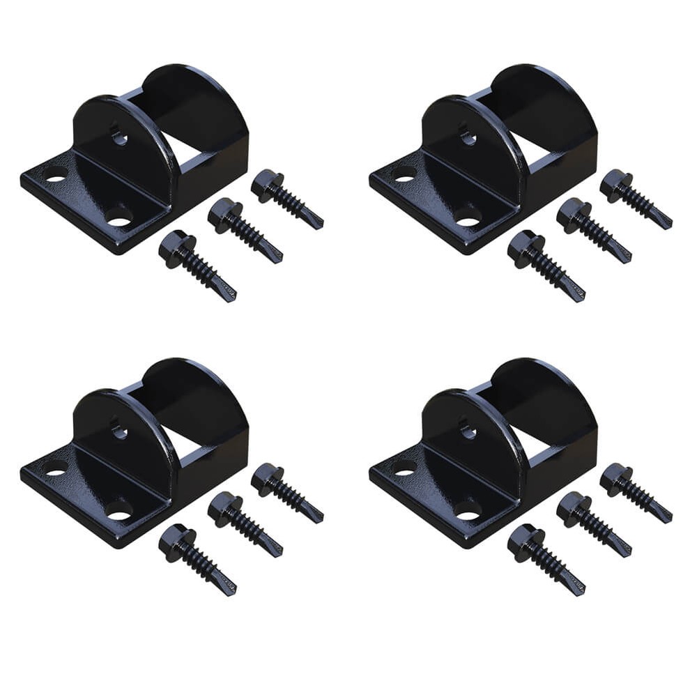 Brackets for Railings (includes screws) 4 Pack - Powder Coated Black