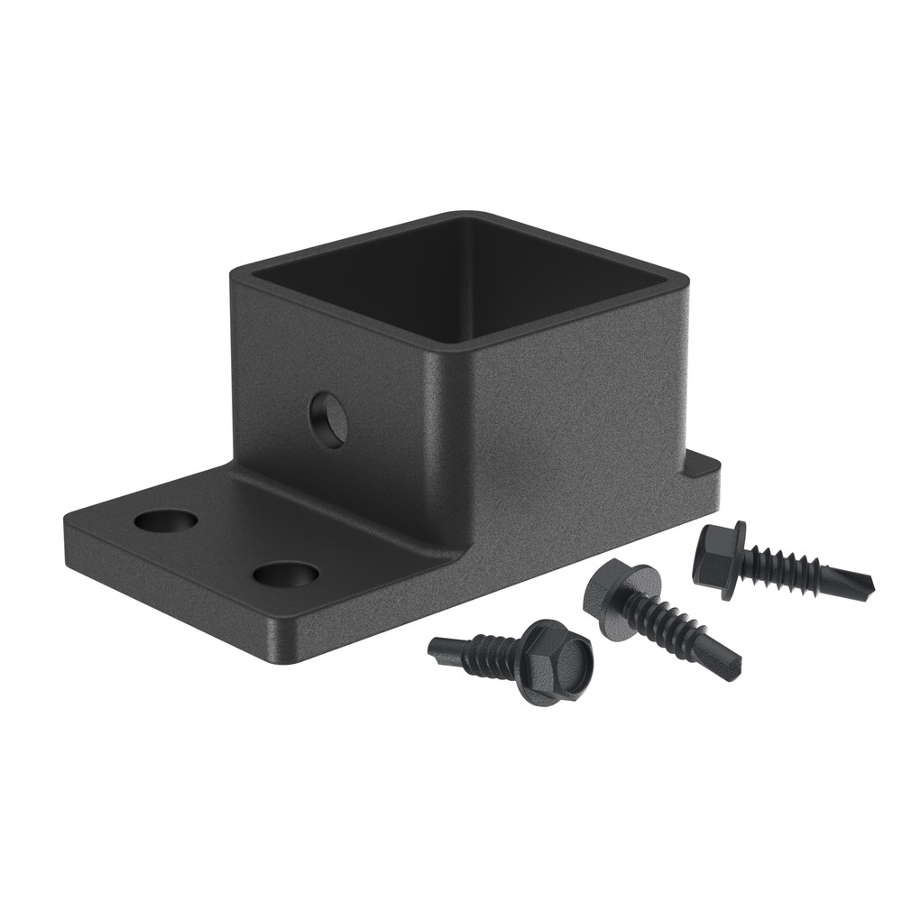 4 x Brackets with 12 x Screws 40 x 40 Black Sand RAL 9005