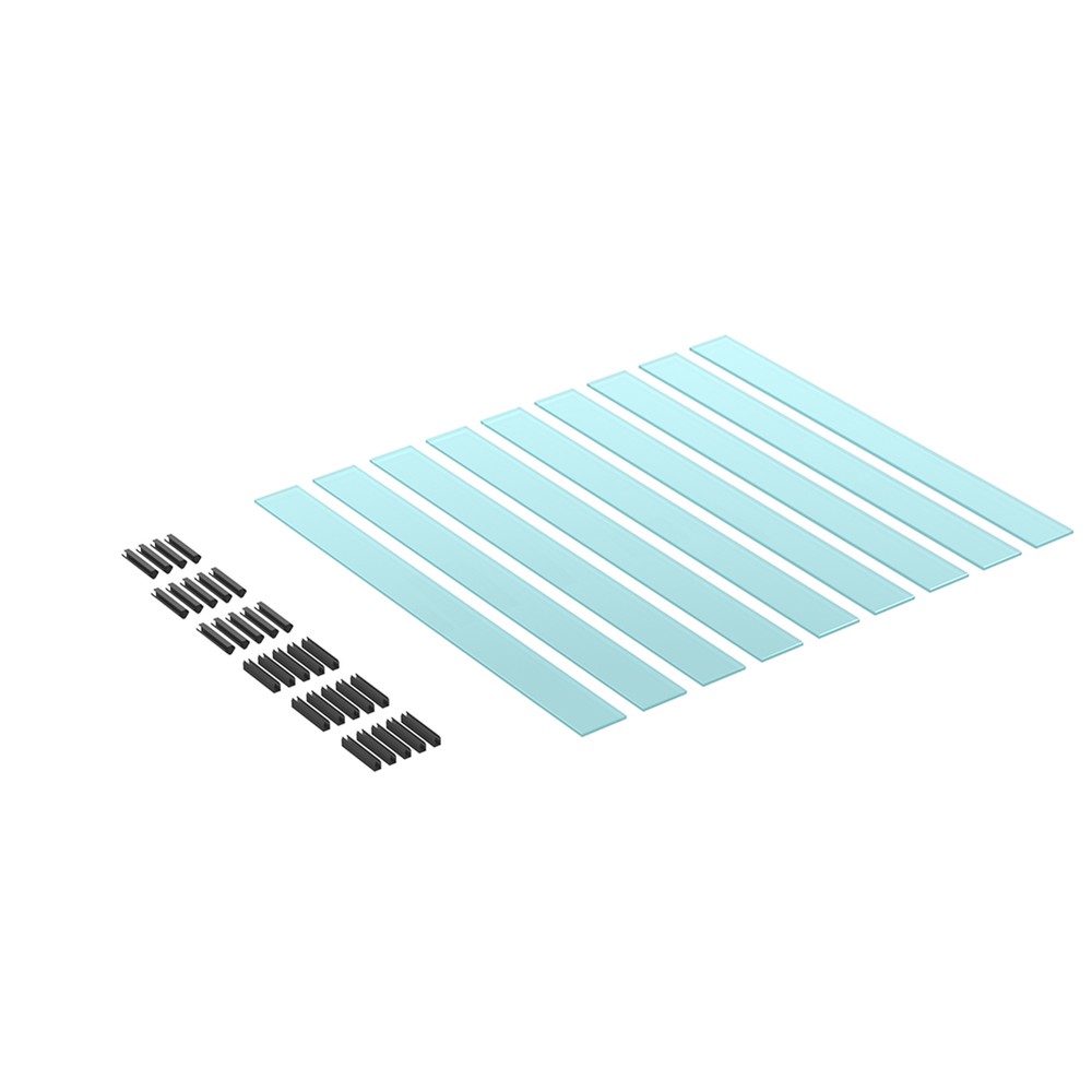 Clear 8mm Glass Pack for 1.8m Span - Contains 9 Slats Plus All Accessories