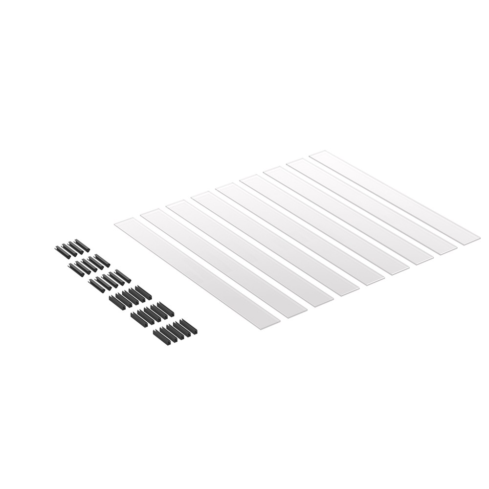 Grey Tinted 8mm Glass Pack for 1.8m span - Contains 9 Slats Plus All Accessories