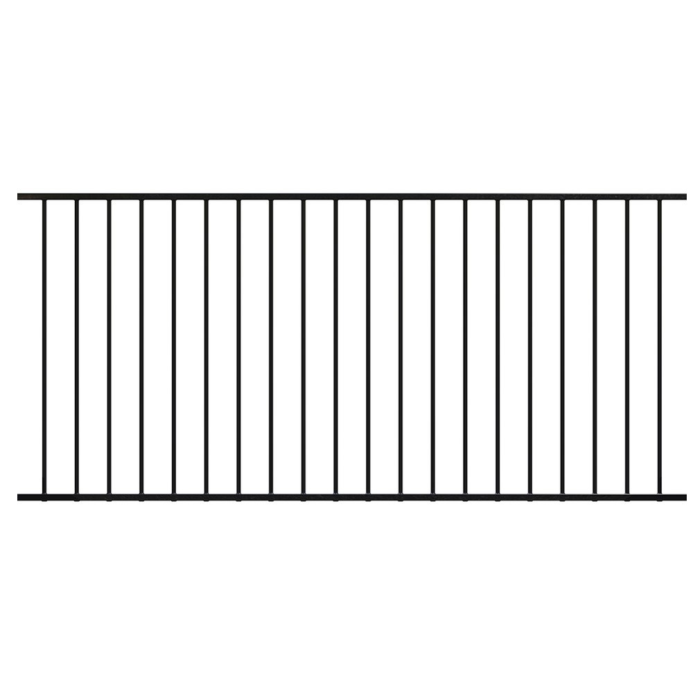 Railing Panel - for 1200mm High Fence 2400 x 1100mm with 16mm Tube - Black