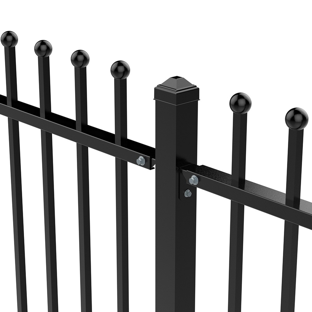 1125 x 50mm Fortitude Sphere Top Per M Adjustable Railing - Black