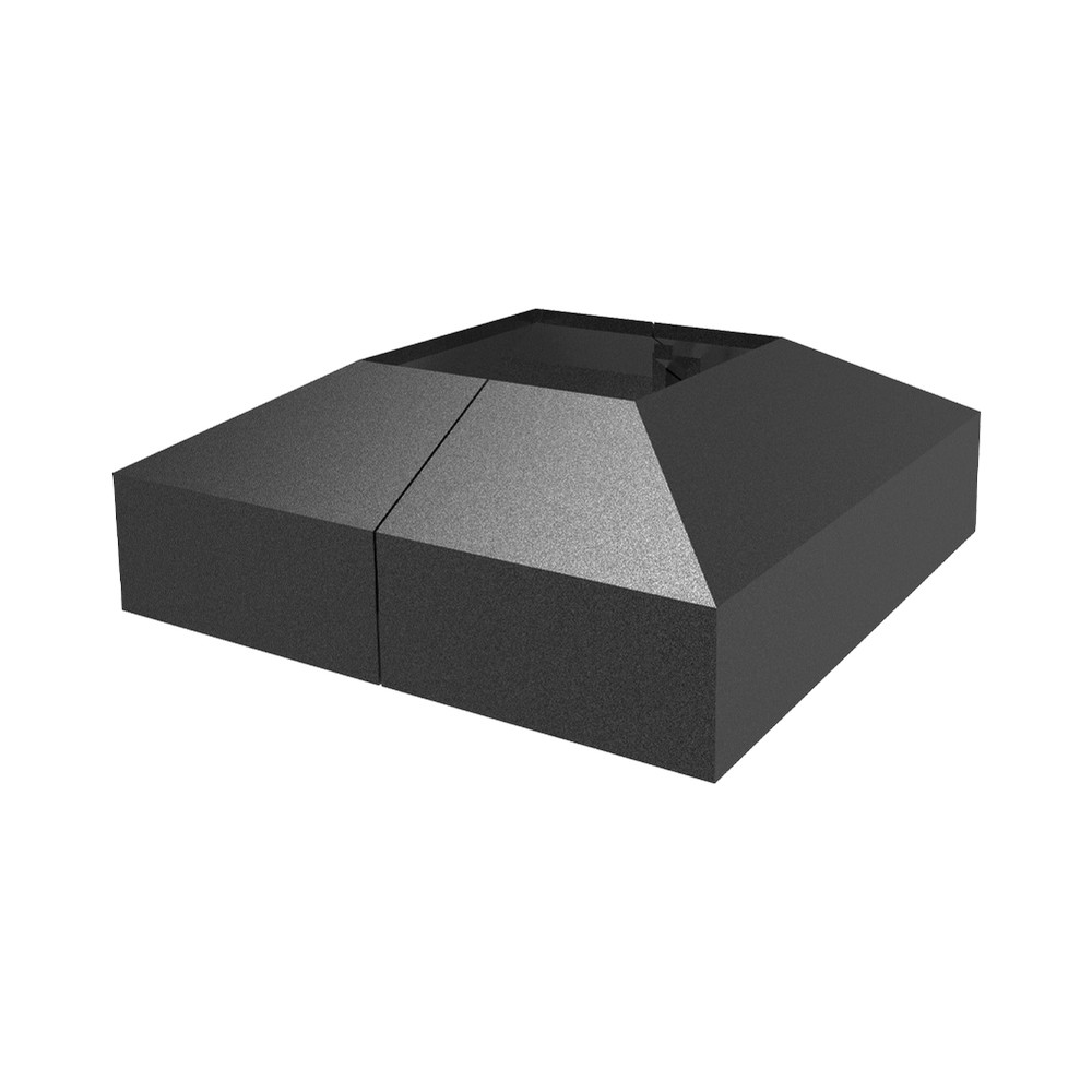 Fortitude Base Plate Cover Cap - 50mm Post - Powder Coated Black Sand