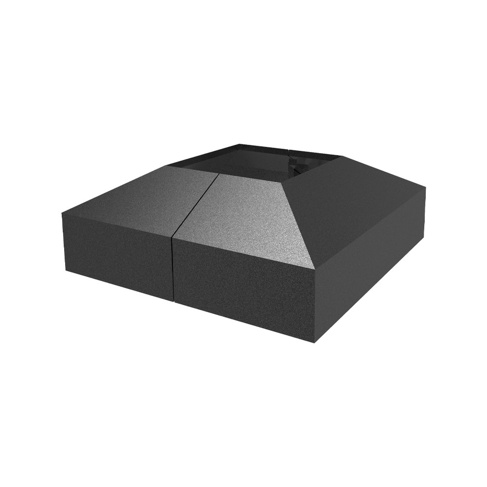 Fortitude Base Plate Cover Cap - 75mm Post - Powder Coated Black Sand