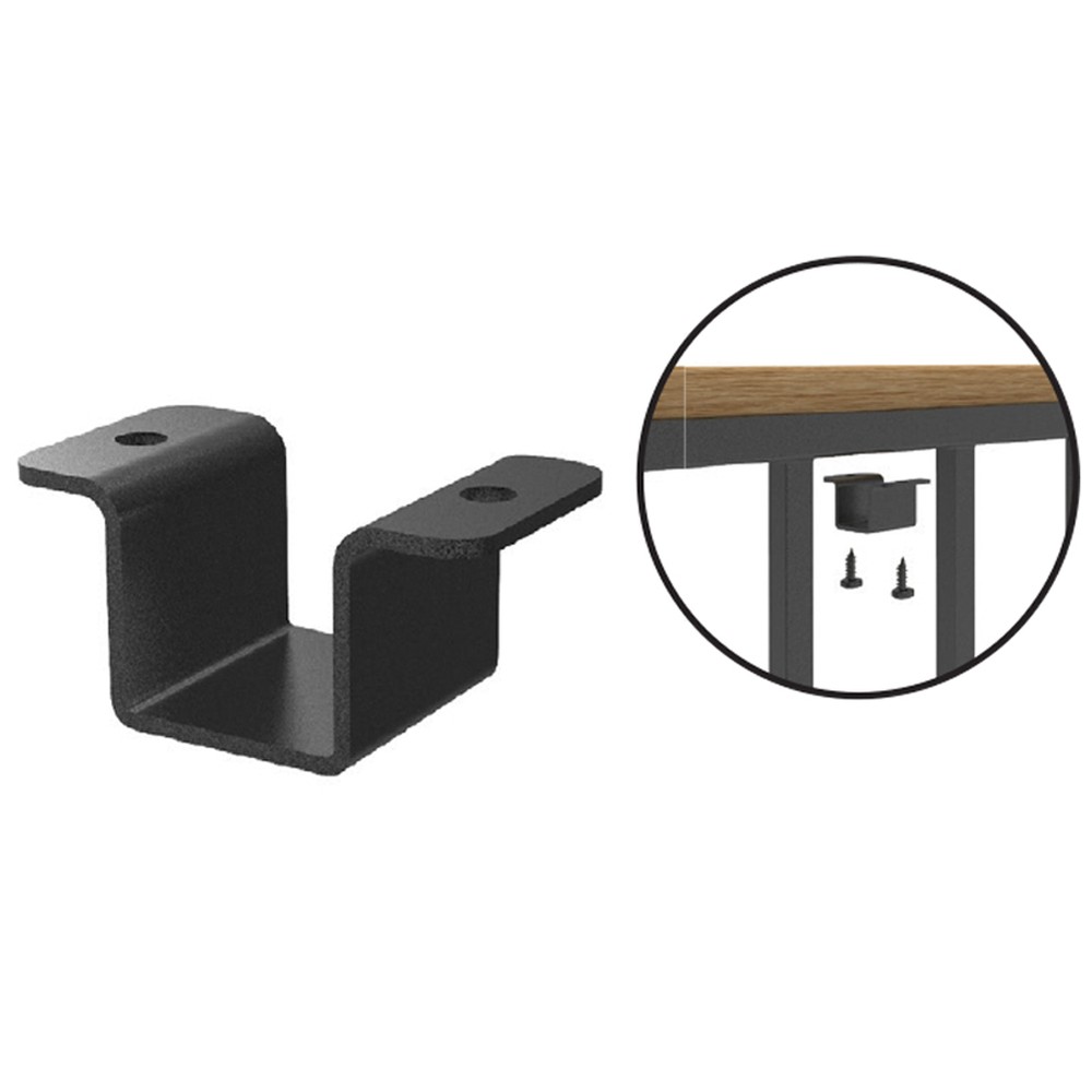 Fortitude 25mm Cap Rail Clip for Wooden Handrail Black Sand x 4 with fixings