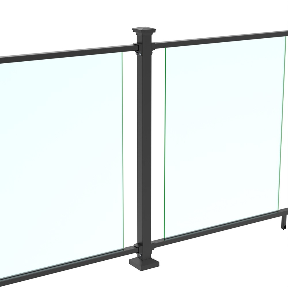 Contemporary With 50mm Posts (Pyramid Cap) Black Sand