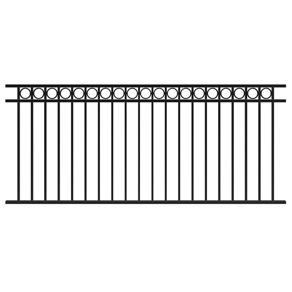 Fortitude Fixed Railing Panel 1016 x 2370mm Circles Black Sand