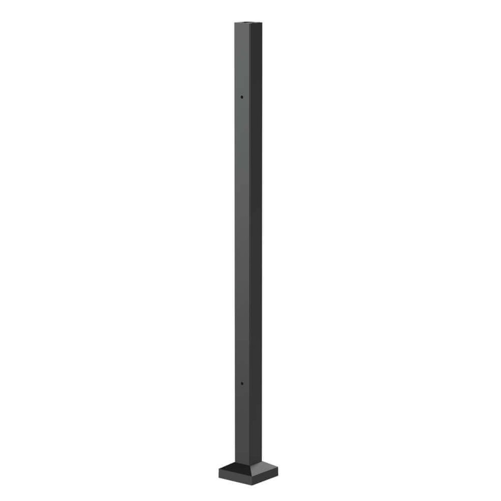 Fortitude 50mm Bolt Down End Post Black Sand With Base Cover Plate