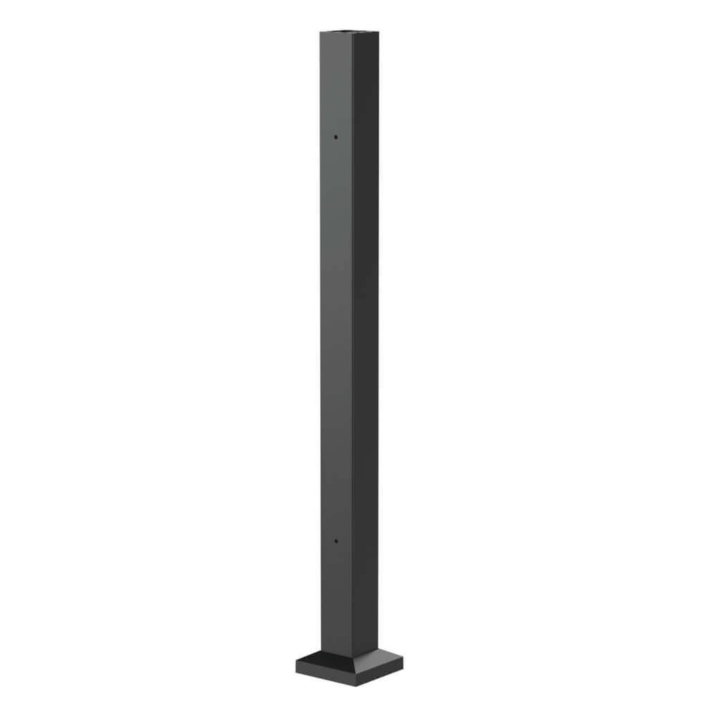 Fortitude 75mm Bolt Down End Post Black Sand With Base Cover Plate