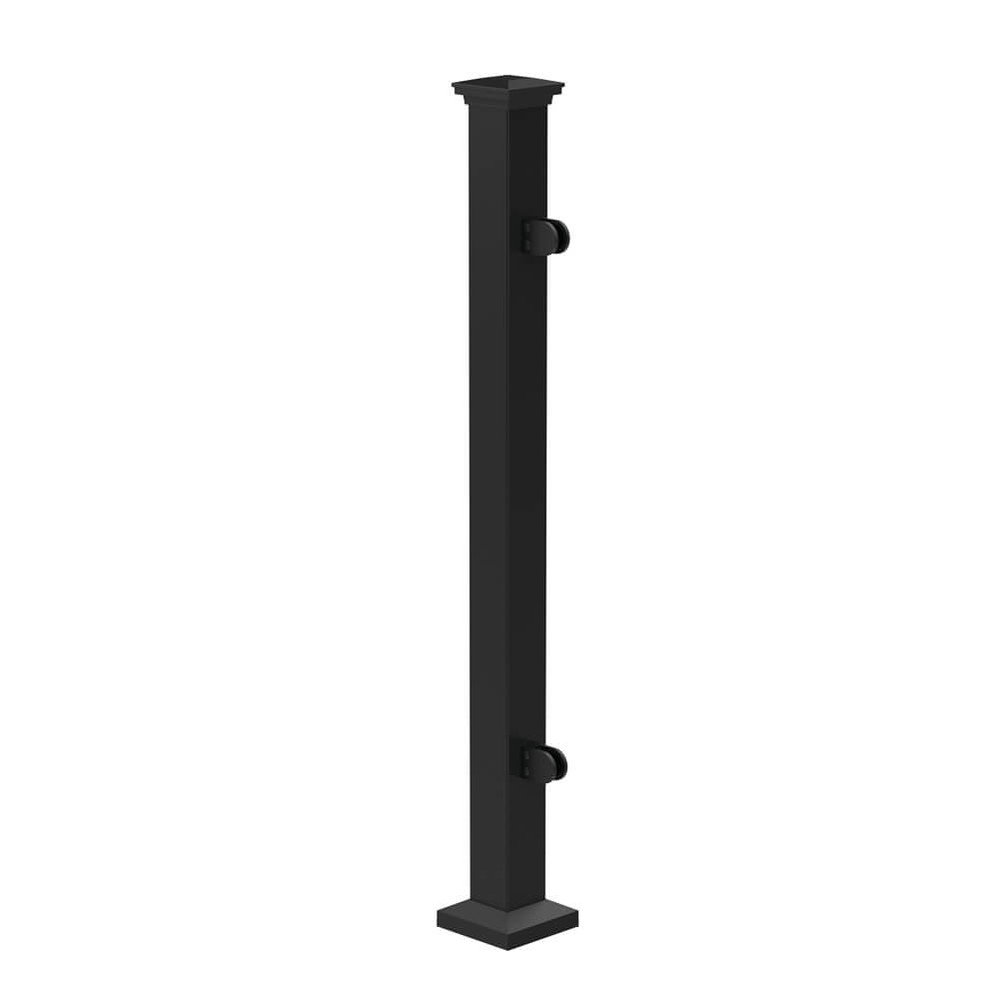 Fortitude 75mm Bolt-Down End Post Clamps with Cover Plate and Post Cap Black Sand