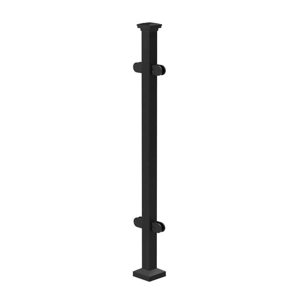 Fortitude 50mm Bolt-Down Mid Post Clamps with Cover Plate and Post Cap Black Sand