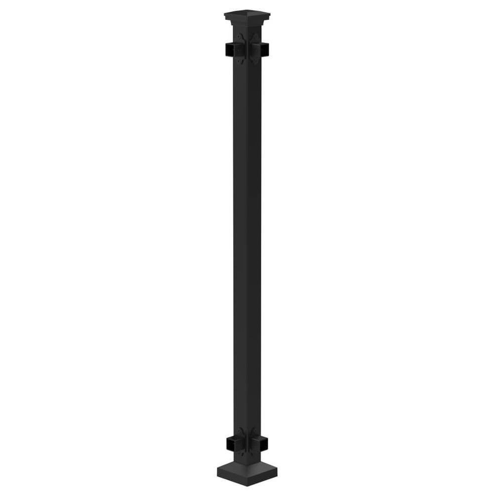 Fortitude 50mm Bolt-Down Corner Post Brackets with Cover Plate and Post Cap Black Sand 