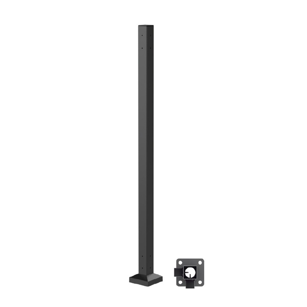 Fortitude Classic 50mm Corner Post 1100mm Bolt-Down - Black Sand