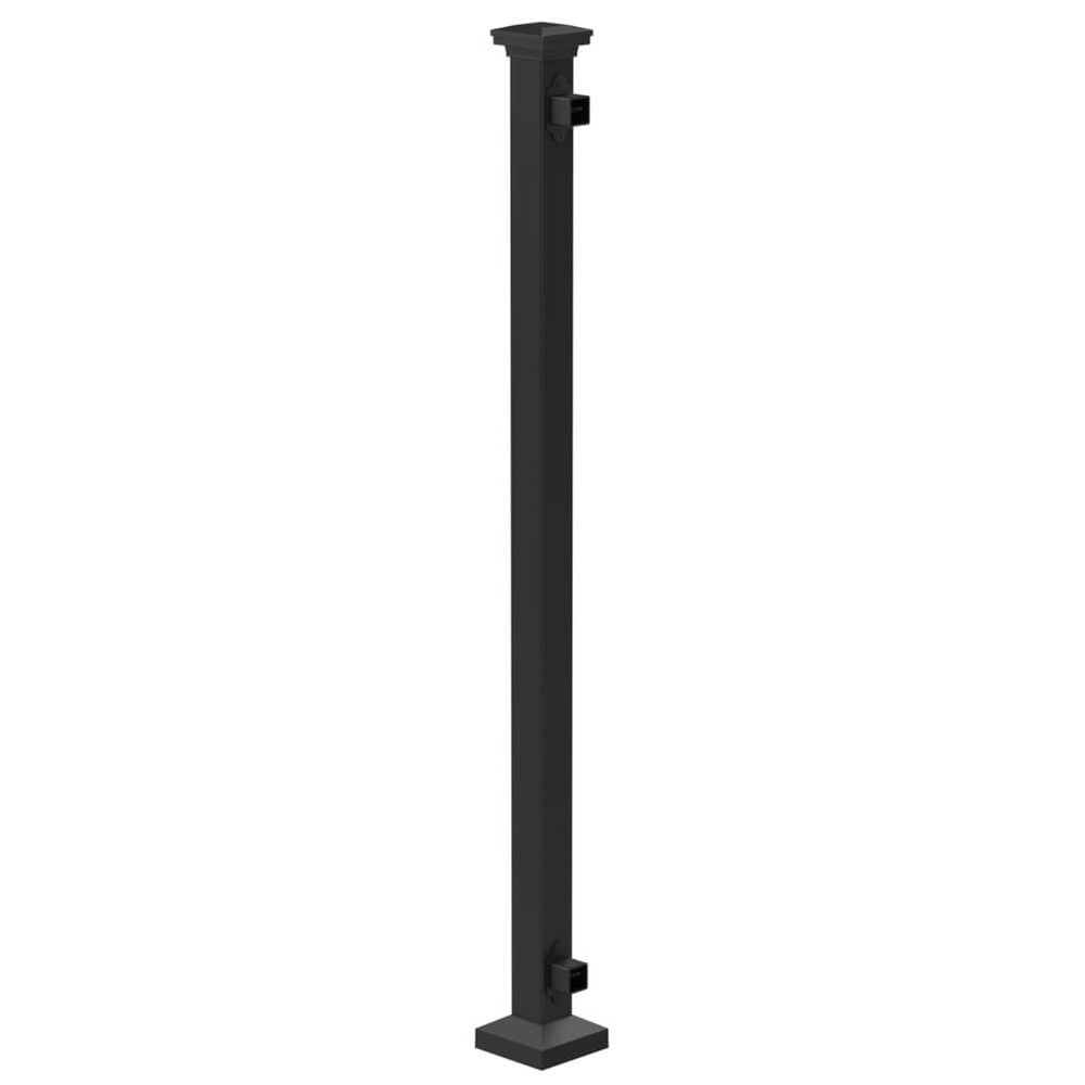 Fortitude 50mm Bolt-Down End Post Brackets With Cover Plate and Post Cap Black Sand