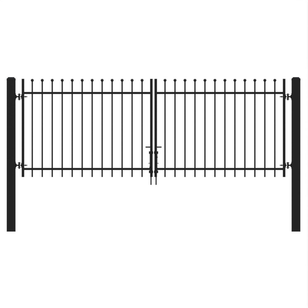 Fortitude Double Sphere Top Gate 3000mm x 1125mm High - Black Gloss