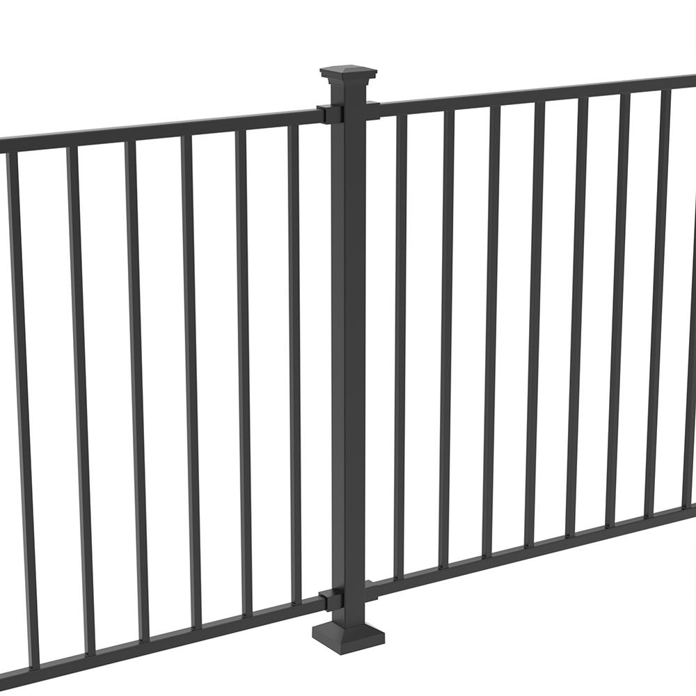 1100 x 50mm Fortitude Railings Per M Choice brackets, Pyramid Cap Black Sand - F H Brundle