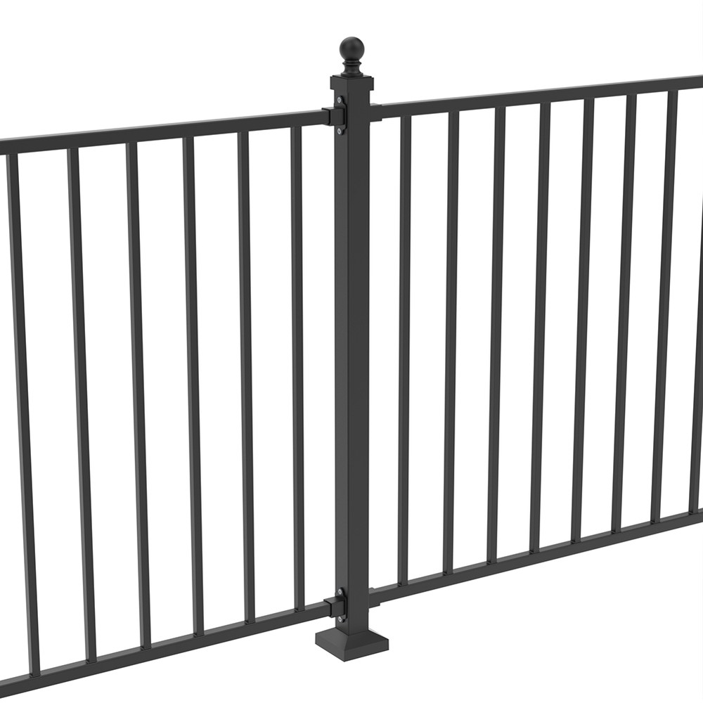 1100 x 50mm Fortitude Railings Per M Superior brackets, Ball Top Black Sand