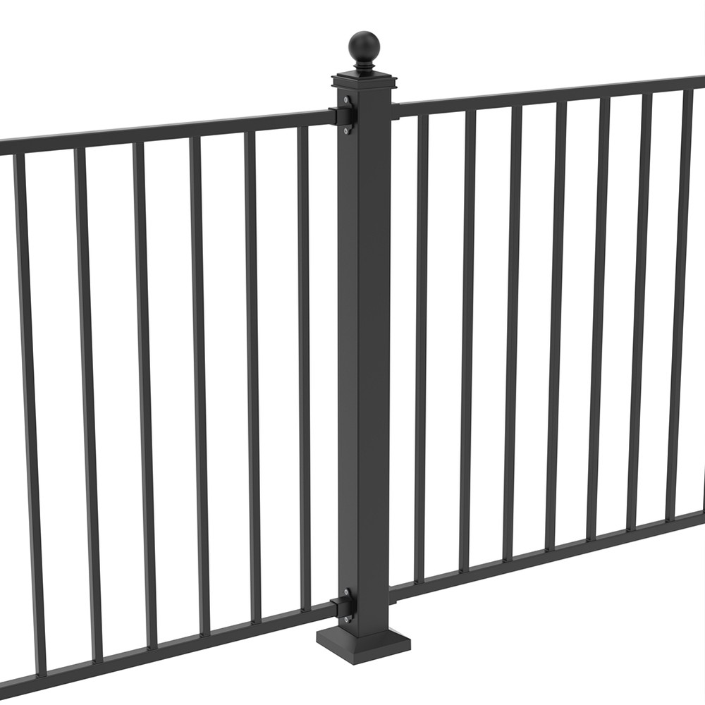 1100 x 75mm Fortitude Railings Per M Superior brackets, Ball Top Black Sand