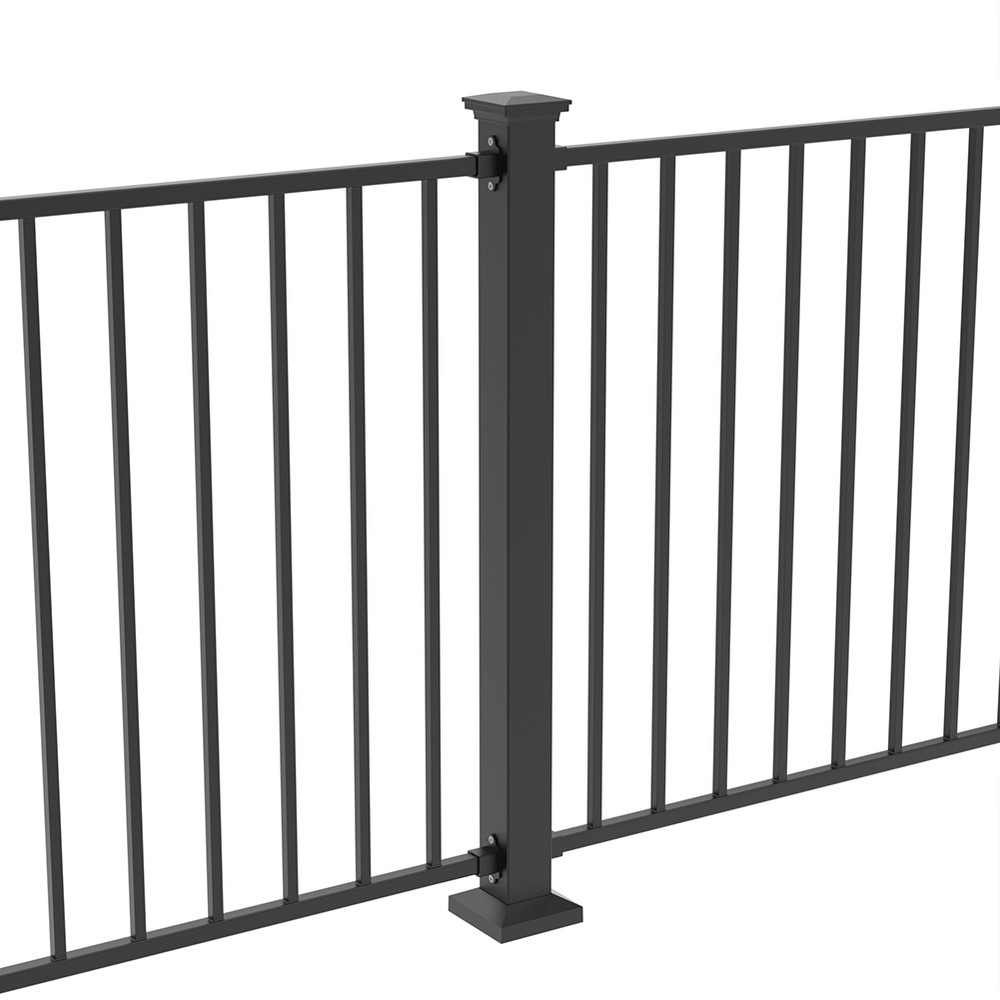 1100 x 75mm Fortitude Railings Per M Superior brackets,Pyramid Cap Black Sand