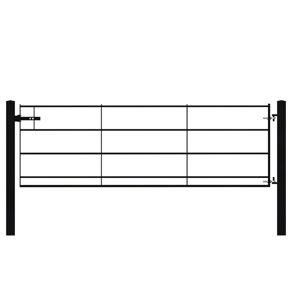 Parkland Driveway Gate 1.0m H x 3.0m W Powder Coated Black