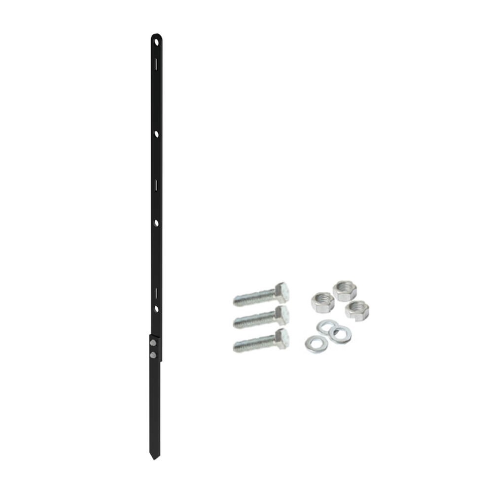 Parkland End Post with Spike PPC Black 1000mm Long 40 x 8mm Flat Bar