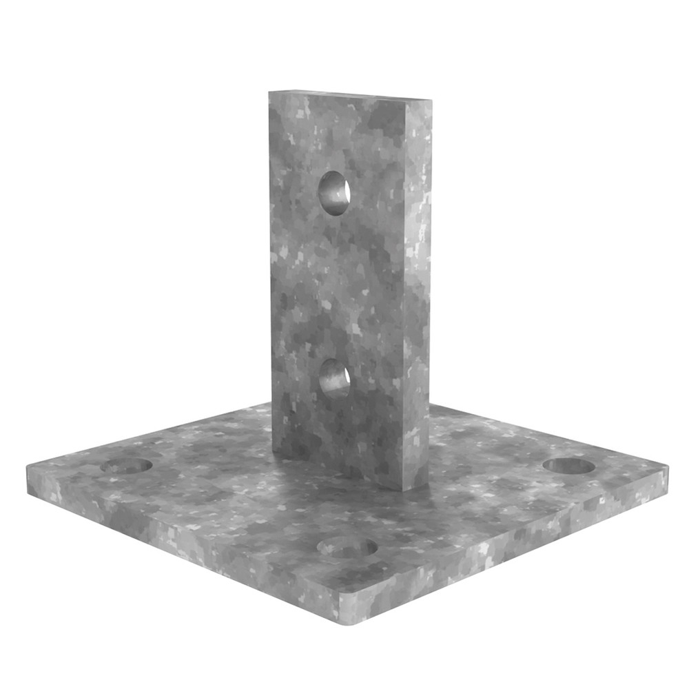 Parkland Fence Bolt-Down Foot Galvanised 100 x 100mm Base 86mm High