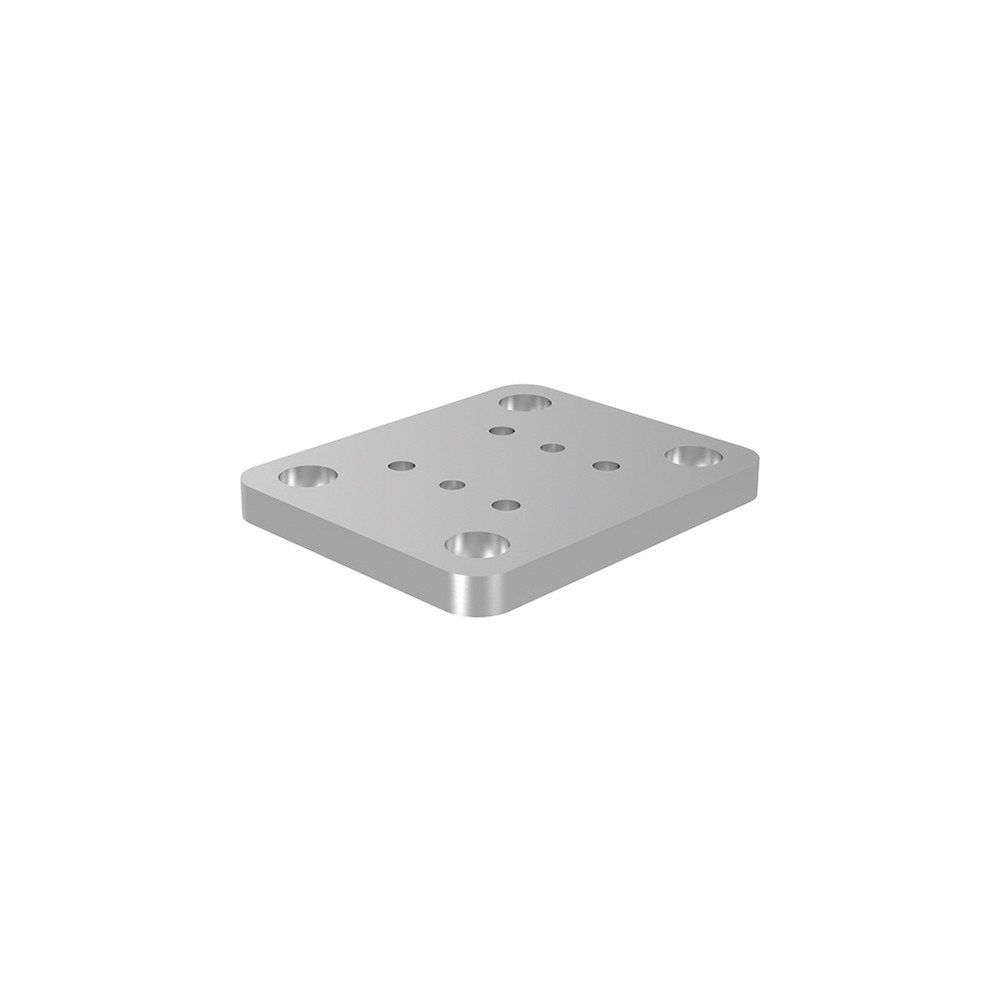 Marano Base Plate For 50mm Post Aluminium Satin Anodised - With fixings
