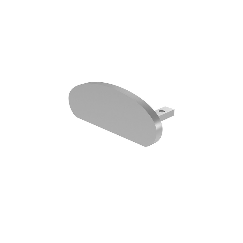 Marano End Cap c/w 2 Screws Suits 72 x 27mm Oval Handrail Aluminium