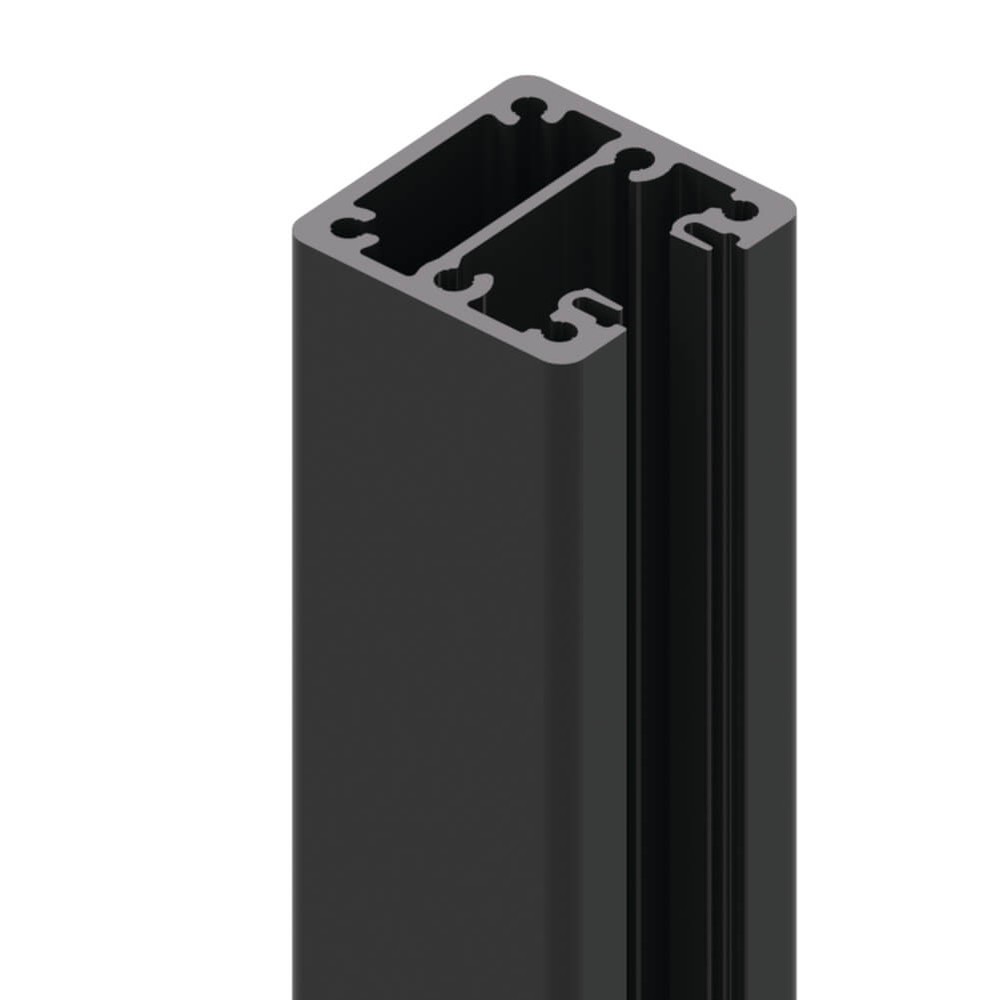 Marano Base Fix Profile End Section - 6m Includes 2M Capping - Black Powder Coated