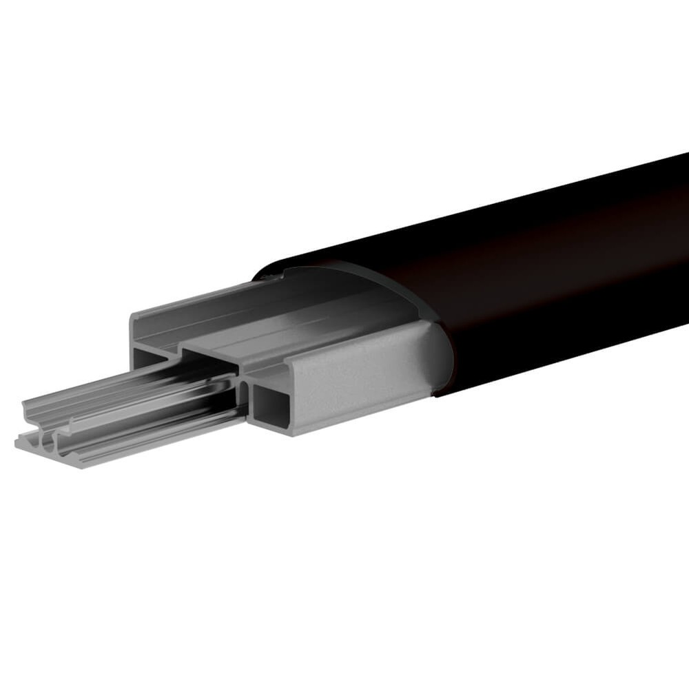 Marano 72 x 27mm Oval Handrail L 5.8m Aluminium Black Powder Coated Finish