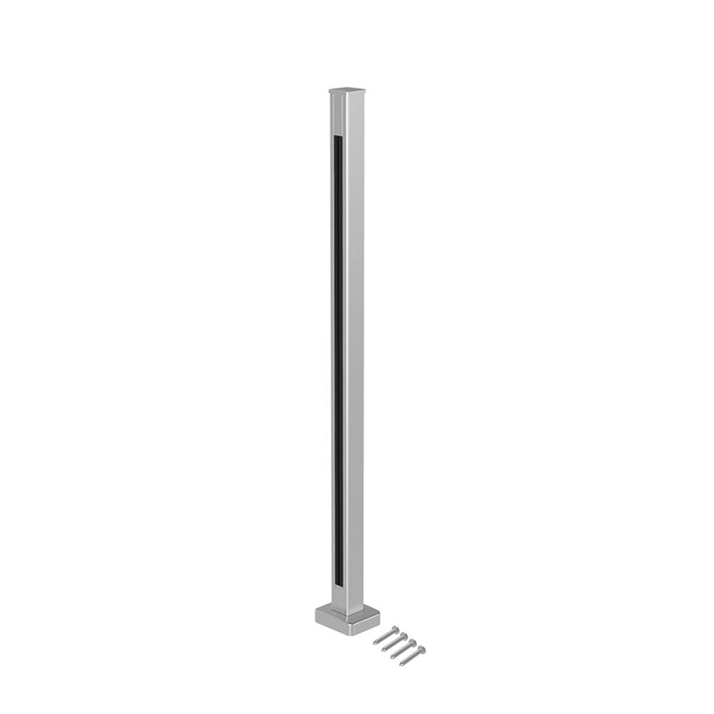 Marano Square BaseFix Corner Post 1100mm Aluminium Satin Anodised Finish - F H Brundle