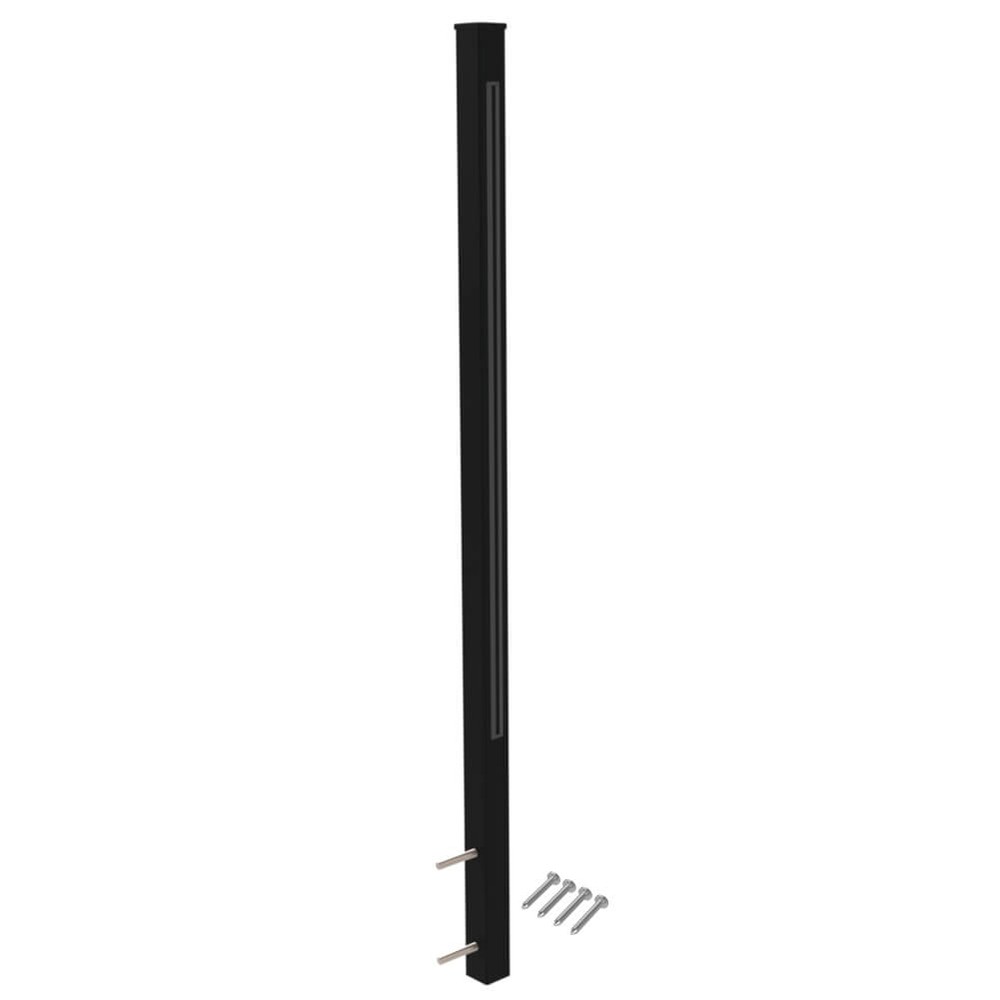 Marano Square Side Fix Mid Post 1395mm Aluminium Black Powder Coated Finish