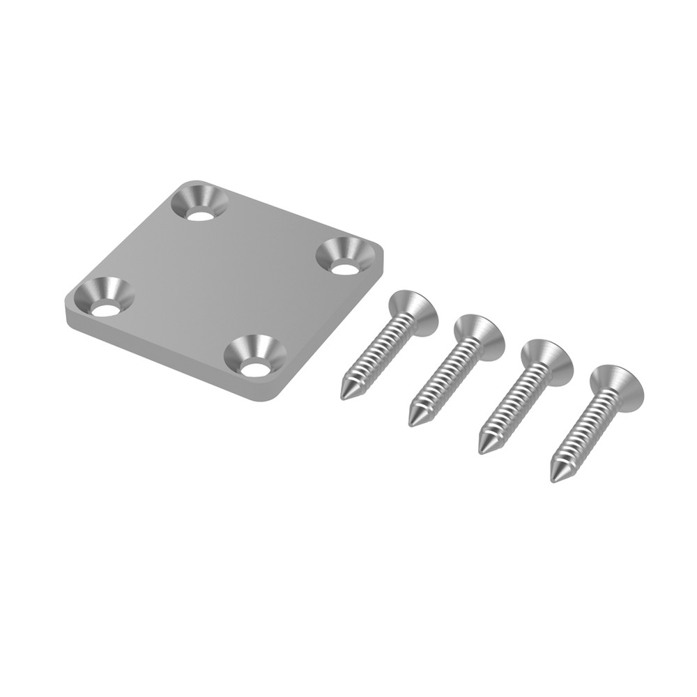 Marano Base Cover Plate C/w Four Fixings Aluminium Satin Anodised Finish