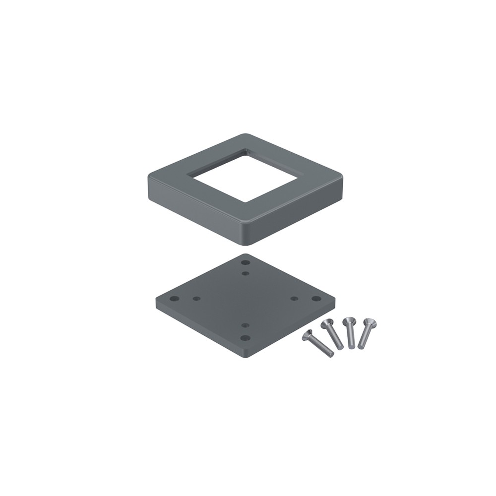 Base plate, cover cap (with 4 screws) RAL 7012 Basalt Grey Matt